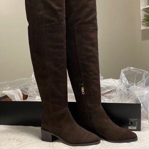 NEW!! Coach split suede chestnut tall boots sz 7M